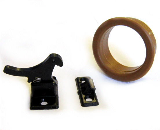 Boat Locker Catch With A Light Brown Nylon Ring