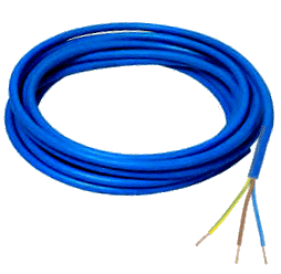 Blue 1.5sq mm 3 Core, Mains Flexible Cable.