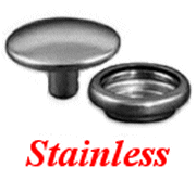 Press Stud. Cap and Socket, Stainless Steel.
