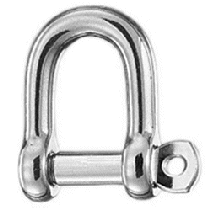 10mm D Shackle, 316 Stainless Steel.