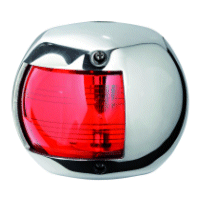 Compact 12. Red Port Navigation Light. Stainless.