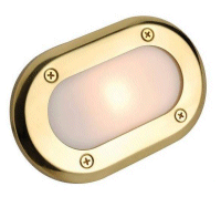 Recessed Ovel light. 150 x 98mm. Polished Brass.
