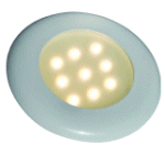 LED Ceiling Light White ABS Body, Opaque Glass.