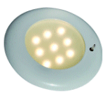 LED Ceiling Light White ABS Body, Opaque Glass. Switched.
