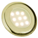 LED Ceiling Light Gold ABS Body, Opaque Glass.