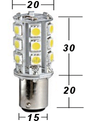 LED BA15S Bayonet Light Bulb. 12 volt
