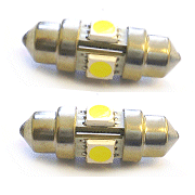 Pack of 2, LED,31mm Long, Festoon Cartridge Bulb.