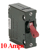 10 Amp AIRPAX Circuit Breaker 12 Volts DC.
