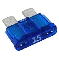 15 Amp  Blue Blade Fuse, ATC Type. Pack of 5.