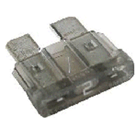 2 Amp  Grey Blade Fuse, ATC Type. Pack of 5.