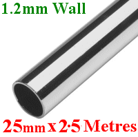 2.5 Metre Length of 25mm Dia Tube. 316 Stainless.