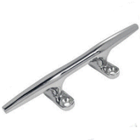 200mm Boats Deck Cleat, Round Horn, Stainless.