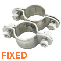 25mm Fixed Double Tube Clamp 304 Stainless.