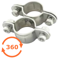 25mm Swivel Double Tube Clamp 304 Stainless.