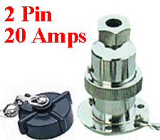 Watertight Plug and Socket. 2 Pin. 20 Amps.