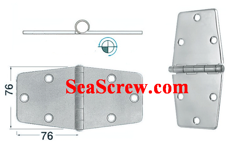 STAINLESS STEEL HINGES FOR SURFACE MOUNTING.