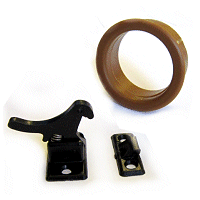 Finger Hole Trigger Cabinet Latches, Brown Ring.