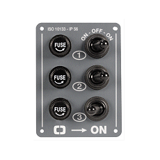 3 Fused Switch Panel in Grey.