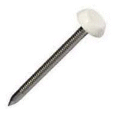 Pk of 100. 50mm White Plastic Headed Pins, Nails.