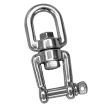 6mm Pin Swivel Shackle Jaw-Eye 316 Stainless.