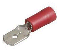 Pack of 10 Wire Terminal 6.3mm Male Spade RED.