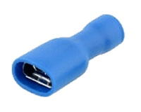 Pack of 10 Wire Terminal 6.3mm Female Spade BLUE Covered.