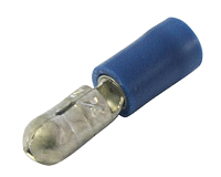 Pack of 10 Wire Terminal 5mm Bullet End BLUE.