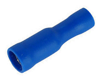 Pack of 10 Wire Terminal 4mm Female Bullet End BLUE.