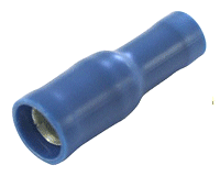 Pack of 10 Wire Terminal 5mm Female Bullet End BLUE.
