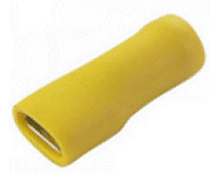 Pack of 10 Wire Terminal 9.5mm Female Spade YELLOW Covered.