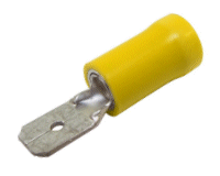 Pack of 10 Wire Terminal 6.3mm Male Spade YELLOW