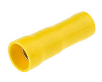 Pack of 10 Wire Terminal 5mm Female Bullet End YELLOW.