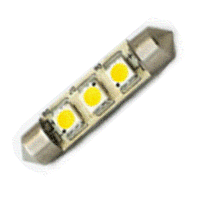 3 LED 36mm Long Festoon Cartridge Bulb 8 to 35 Volts
