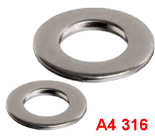 Form B Flat Washers in A4 Stainless.