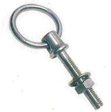 Long Eye Bolts, With Ring. A4 316 Stainless Steel.