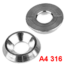 Solid Screw Cup Washers A4 Stainless Steel.