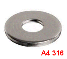 X3 Flat Washer. A4 316 Stainless.