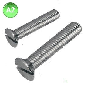 A2 Stainless Machine Screws Countersunk Slotted.
