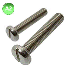 A2 Stainless Machine Screws Pan Head Slotted.