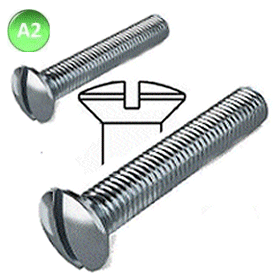 A2 Stainless Machine Screws Raised Slotted.
