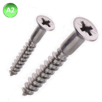 A2 Stainless Wood Screws Countersunk Pozi.