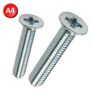 A4 Stainless Machine Screws Countersunk Pozi.