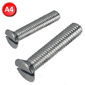 A4 Stainless Machine Screws Countersunk Slotted.