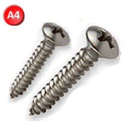 A4 Stainless Self Tapping Screws Raised Head Pozi.
