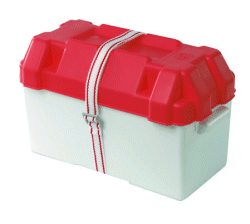 Boat Battery Box 370mm Red and White