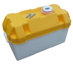 Boat Battery Box 440mm Yellow and White