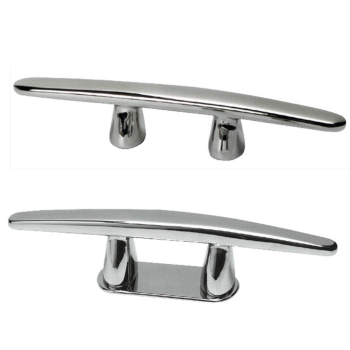 Boat Deck Cleats, Curved Horn. Stainless.