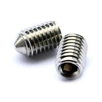 M6 x 5mm Socket Set Screw Cone Point A2 Stainless.