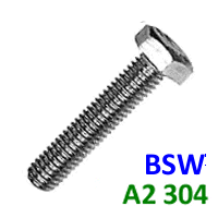 1/4 x 1-Inch BSW Set Screw A2 Stainless Steel.