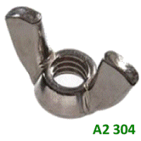 M12 Wing Nut. A2 304 Stainless Steel.
